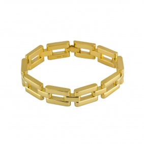 18k Yellow Gold Square Solid Link Bracelet